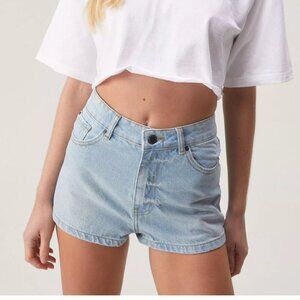 Nasty Gal Cheeky Denim Short, Size 12, Light Wash, High Rise
